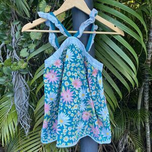 MATILDA JANE Floral Ruffle Pontoon Tunic Top Size 12